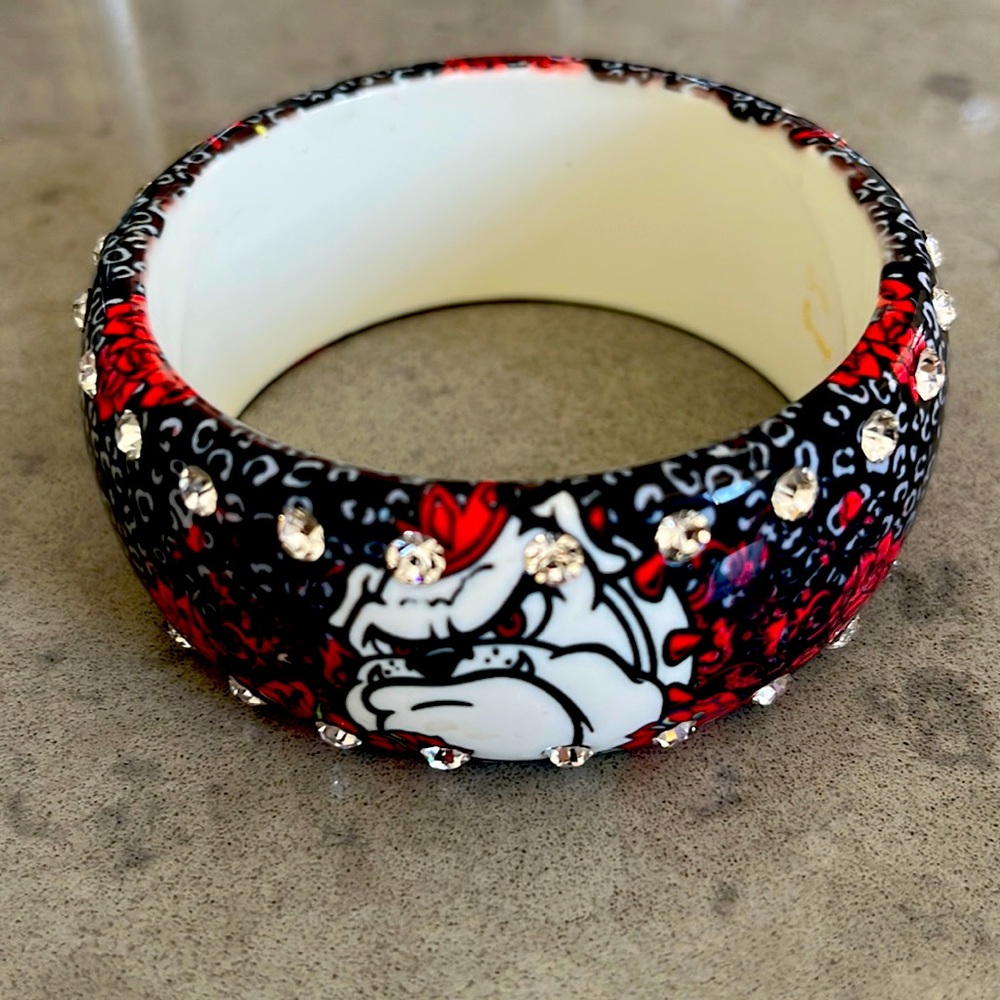 Go Dawgs! Bulldogs, Roses, & Rhinestones bangle